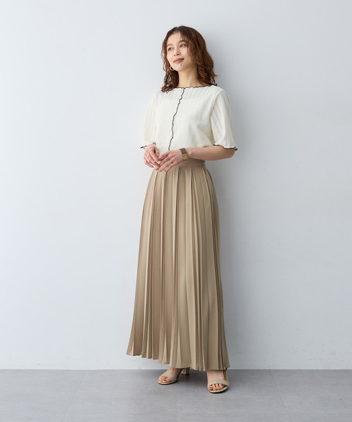 anyfee（エニフィー）の「【anyfee/大きいサイズ】前後2WAYボートネックメローTシャツ（2026SS）（Tシャツ/カットソー・レディース・アイボリー/ブラック・LL1/3L1/4L1/5L1）」の16枚目の写真