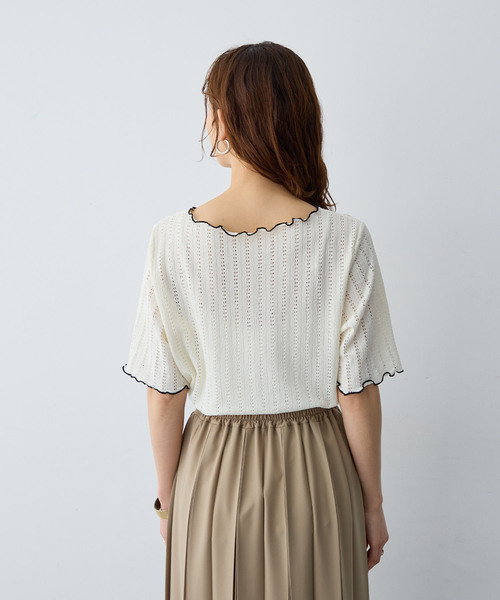 anyfee（エニフィー）の「【anyfee/大きいサイズ】前後2WAYボートネックメローTシャツ（2026SS）（Tシャツ/カットソー・レディース・アイボリー/ブラック・LL1/3L1/4L1/5L1）」の20枚目の写真