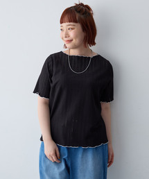【anyfee/大きいサイズ】前後2WAYボートネックメローTシャツ（2026SS）