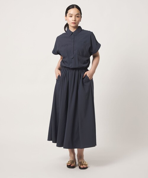 A DAY IN THE LIFE UNITED ARROWS(アデイインザライフユナイテッドアローズ)の「ダブルポケット シャツワンピース <A DAY IN THE LIFE>(ワンピース・レディース・ナチュラル/ネイビー/オリーブ・FREE)」の4枚目の写真