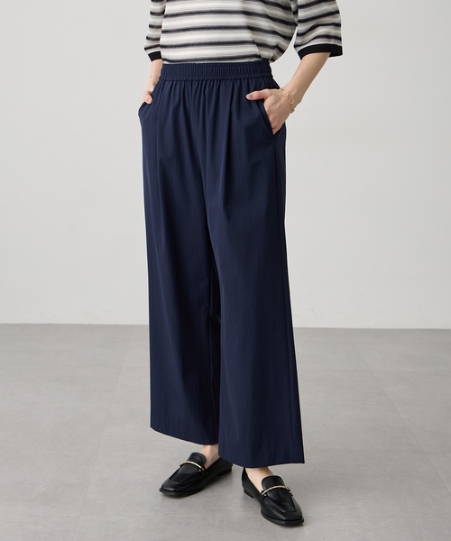 LE SOUK HOLIDAY(ルスークホリデー)の「ストレッチストレートタックパンツ【接触冷感・ウエストゴム】(その他パンツ・レディース・ネイビー/ベージュ/オフホワイト・M/L)」の12枚目の写真