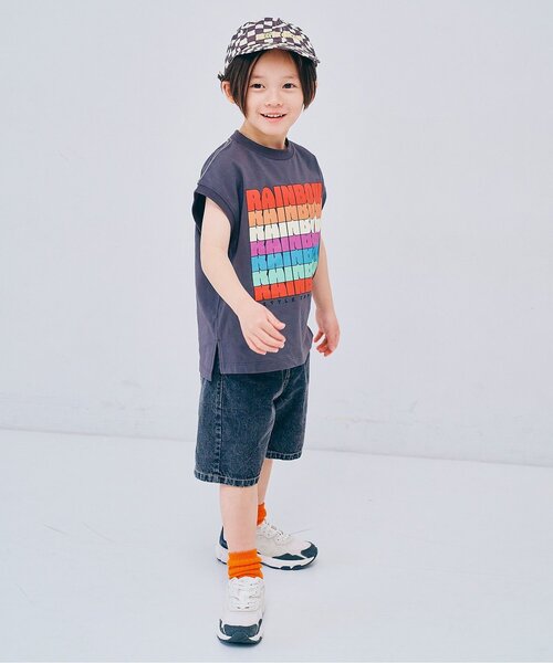 p.premier（ピードットプルミエ）の「オーバーザレインボータンク半袖Tシャツ リンク（Tシャツ/カットソー・キッズ・オフホワイト/チャコール・80/90/100/110/120/130/140）」の20枚目の写真
