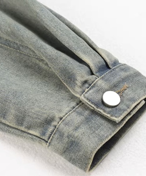 U:UME(ユーム)の「Pearl Letter Denim Shirt(シャツ/ブラウス・メンズ・ブラック/ブルー・XX-LARGE/X-LARGE/LARGE/MEDIUM)」の5枚目の写真