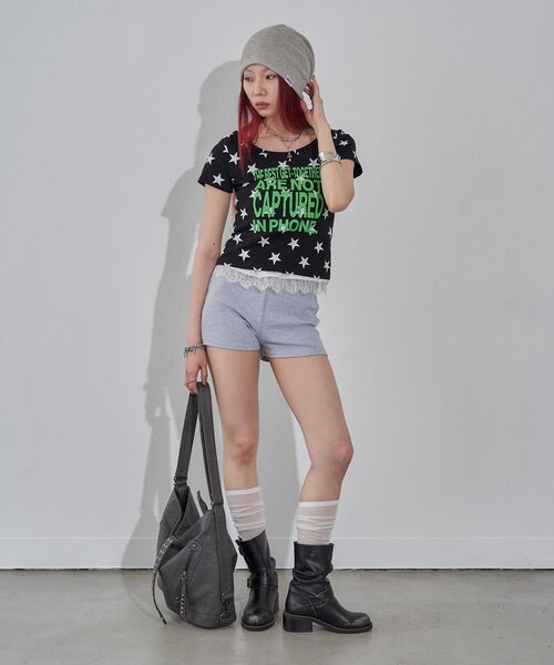 WHO'S WHO gallery(フーズフーギャラリー)の「【WEB限定】メッセージスタードットS/S TEE(Tシャツ/カットソー・レディース・オフホワイト/ブラック・FREE)」の13枚目の写真