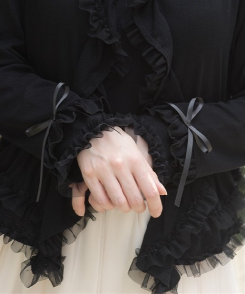 axes femme(アクシーズファム)の「UVカットフードフリルカーディガン(カーディガン/ボレロ・レディース・ホワイト/サックスブルー/ブラック・FREE)」の12枚目の写真