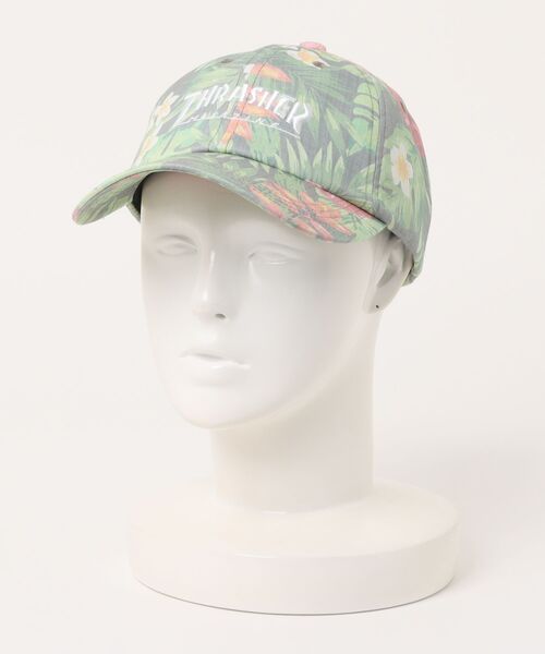 THRASHER(スラッシャー)の「BOTANICAL 6P CAP/スラッシャー・ベースボールキャップ・ブランドロゴ(キャップ・メンズ・ブラック・FREE)」の1枚目の写真