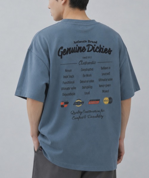 Dickies(ディッキーズ)の「【GENUINE Dickies/ ジェニュインディッキーズ】 ロゴ刺繍 ツアー風プリントTシャツ(Tシャツ/カットソー・メンズ・オートミール/サックスブルー系・M/L/XL)」の1枚目の写真