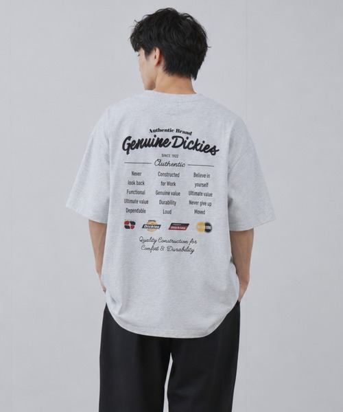 Dickies(ディッキーズ)の「【GENUINE Dickies/ ジェニュインディッキーズ】 ロゴ刺繍 ツアー風プリントTシャツ(Tシャツ/カットソー・メンズ・オートミール/サックスブルー系・M/L/XL)」の2枚目の写真