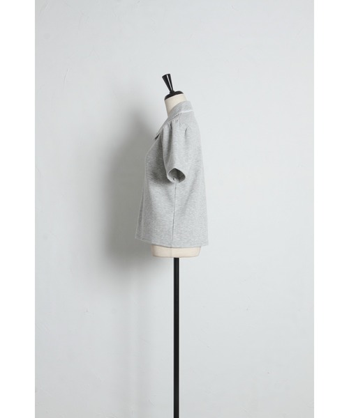 tocco closet（トッコ　クローゼット）の「【ZOZO限定】配色プチレース装飾ポロシャツ（Tシャツ/カットソー・レディース・杢グレー/アイボリー・M）」の20枚目の写真
