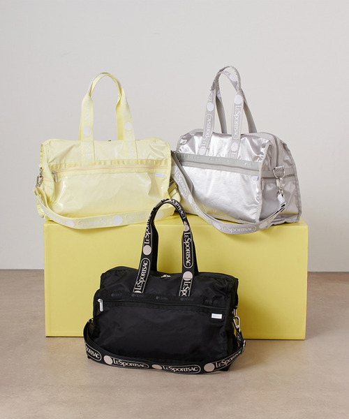 LeSportsac(レスポートサック)の「DELUXE MED WEEKENDER MH ロゴジャガードライムスナイデル(ボストンバッグ・レディース・イエロー・FREE)」の6枚目の写真