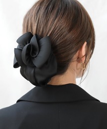 Cream dot.（クリームドット）の「立体感ある大きめリボンのシニヨンネット付きバレッタ（バレッタ/ヘアクリップ）」