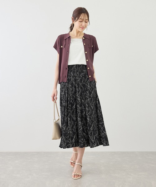 ROPE' PICNIC（ロペピクニック）の「着丈が選べるさらさらアソート柄スカーチョ/UVカット（その他パンツ・レディース・サックスブルー/ホワイト系その他5/ブラック/チャコールグレー・M/TM）」の5枚目の写真