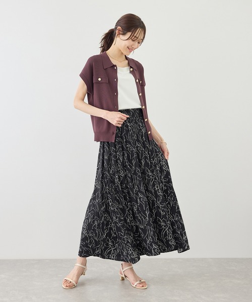 ROPE' PICNIC（ロペピクニック）の「着丈が選べるさらさらアソート柄スカーチョ/UVカット（その他パンツ・レディース・サックスブルー/ホワイト系その他5/ブラック/チャコールグレー・M/TM）」の12枚目の写真