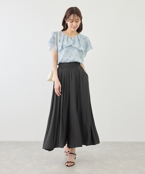 ROPE' PICNIC（ロペピクニック）の「着丈が選べるさらさらアソート柄スカーチョ/UVカット（その他パンツ・レディース・サックスブルー/ホワイト系その他5/ブラック/チャコールグレー・M/TM）」の19枚目の写真