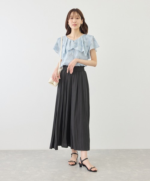 ROPE' PICNIC（ロペピクニック）の「着丈が選べるさらさらアソート柄スカーチョ/UVカット（その他パンツ・レディース・サックスブルー/ホワイト系その他5/ブラック/チャコールグレー・M/TM）」の20枚目の写真