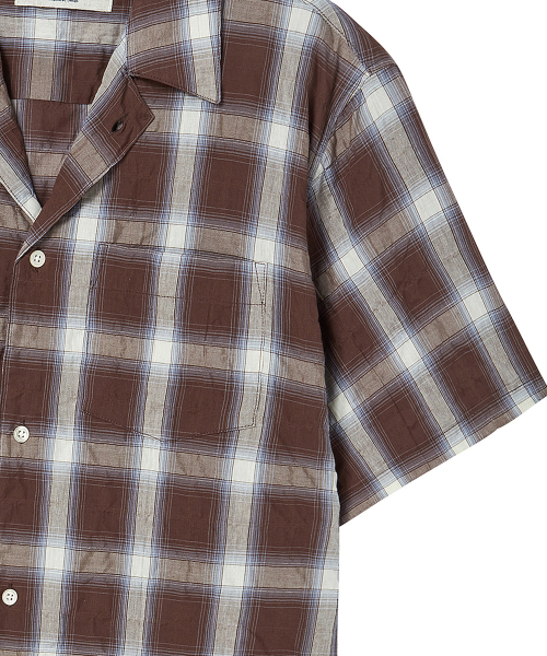 Beyond Closet（-）の「[COLLECTION LINE] エアリーシアサッカー チェック オープンカラー 半袖シャツ マルチ（Tシャツ/カットソー・メンズ・その他・MEDIUM/LARGE）」の7枚目の写真