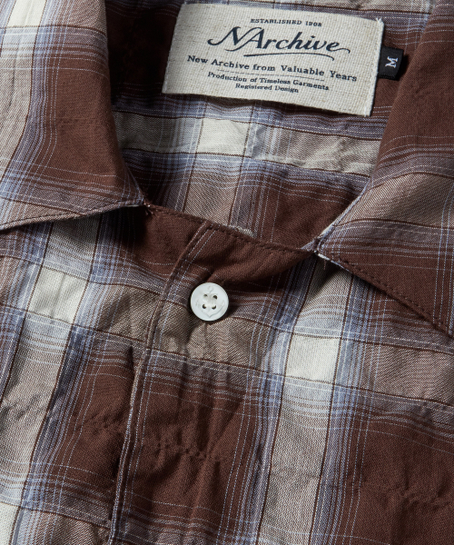 Beyond Closet（-）の「[COLLECTION LINE] エアリーシアサッカー チェック オープンカラー 半袖シャツ マルチ（Tシャツ/カットソー・メンズ・その他・MEDIUM/LARGE）」の9枚目の写真