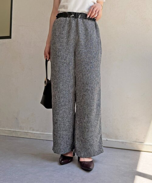 Thevon(ゼボン)の「サマーツイードウエストドロストパンツ(その他パンツ・レディース・アイボリー/ブラック/ライトベージュ・FREE)」の12枚目の写真