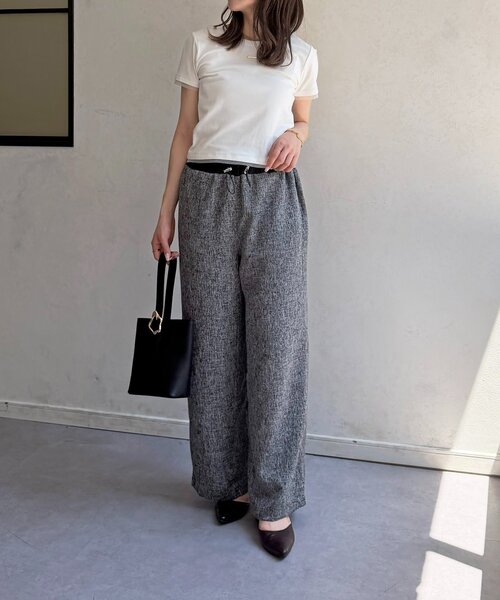 Thevon(ゼボン)の「サマーツイードウエストドロストパンツ(その他パンツ・レディース・アイボリー/ブラック/ライトベージュ・FREE)」の16枚目の写真