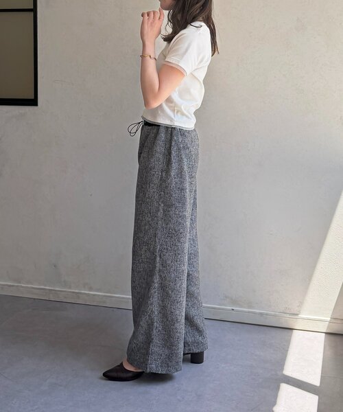 Thevon(ゼボン)の「サマーツイードウエストドロストパンツ(その他パンツ・レディース・アイボリー/ブラック/ライトベージュ・FREE)」の17枚目の写真