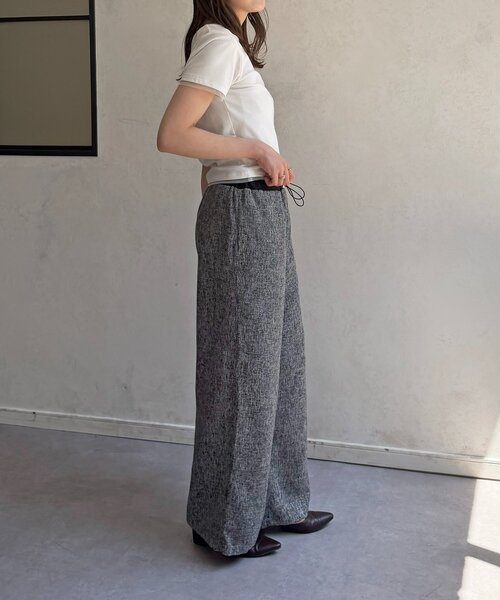 Thevon(ゼボン)の「サマーツイードウエストドロストパンツ(その他パンツ・レディース・アイボリー/ブラック/ライトベージュ・FREE)」の19枚目の写真