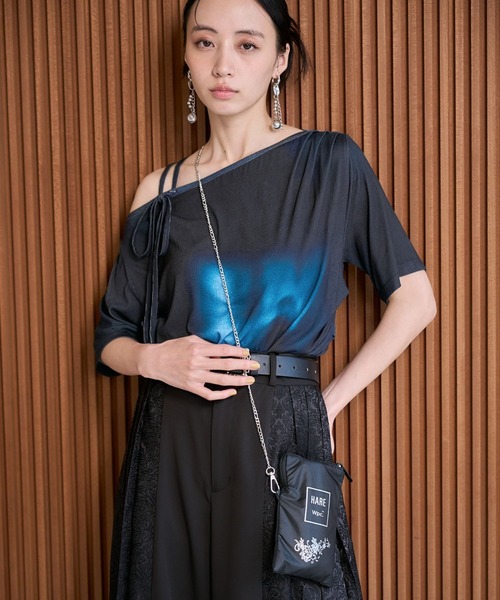 HARE(ハレ)の「【Wpc×HARE 晴雨兼用】ポーチツキヒガサ(HARE)(折りたたみ傘・レディース・ブラック・FREE)」の8枚目の写真