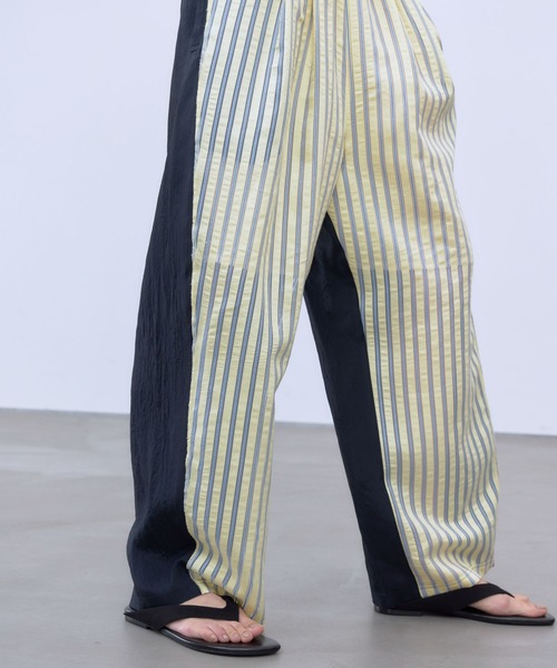 THINGS THAT MATTER(シングス ザット マター)の「SHEER STRIPE EASY PANTS / シアー ストライプ イージー パンツ(その他パンツ・レディース・ブラック/サックスブルー/イエロー・FREE)」の5枚目の写真