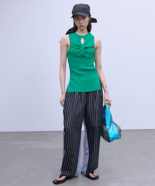 THINGS THAT MATTER(シングス ザット マター)の「SHEER STRIPE EASY PANTS / シアー ストライプ イージー パンツ(その他パンツ・レディース・ブラック/サックスブルー/イエロー・FREE)」の20枚目の写真