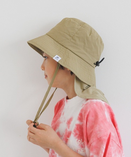 BAYFLOW（ベイフロー）の「[取り外し可能な顎紐＆日よけ付き♪]サンシェード2WAYハット(KIDS)（ハット・キッズ・ベージュ/ブラック・FREE）」の8枚目の写真