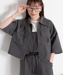cepo（セポ）の「〈セットアップ対応〉リネンタッチストライプジップブルゾン（ブルゾン）」