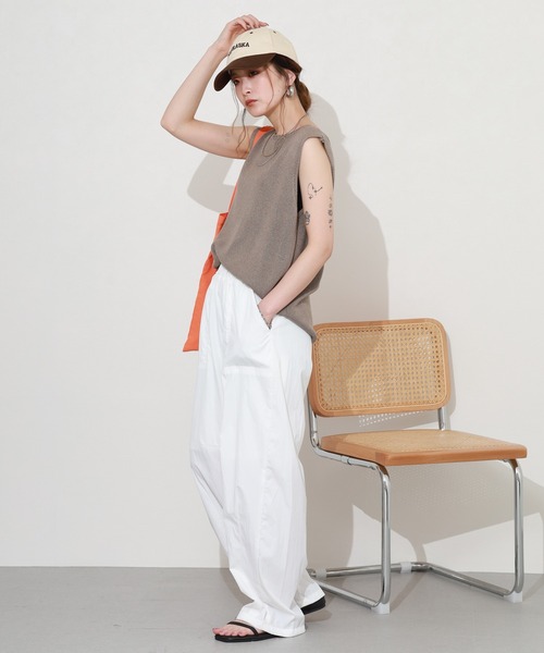 laulea(ラウレア)の「lauleaワッシャーベイカーパンツ(その他パンツ・レディース・キャメル/ベージュ/オフホワイト/モカ/ブラック・M)」の8枚目の写真