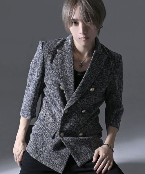 RUDOL(ルドル)の「『RUDOL/ルドル』6Bツイード7分袖ジャケット(テーラードジャケット・メンズ・ネイビー/グレー/ブラック・L/M)」の3枚目の写真