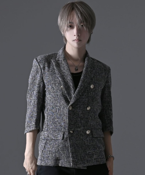 RUDOL(ルドル)の「『RUDOL/ルドル』6Bツイード7分袖ジャケット(テーラードジャケット・メンズ・ネイビー/グレー/ブラック・L/M)」の1枚目の写真