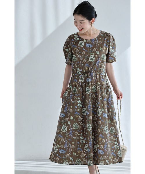 cawaii(カワイイ)の「ありのまま美しい花のデッサン画ミディアムワンピース(ワンピース・レディース・ブラウン・FREE)」の20枚目の写真