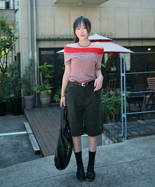 URBANAGE(アーバンエイジ)の「バミューダカーペンターコットンワイドショートパンツチャコール(その他パンツ・レディース・その他・MEDIUM/LARGE/X-LARGE)」の8枚目の写真