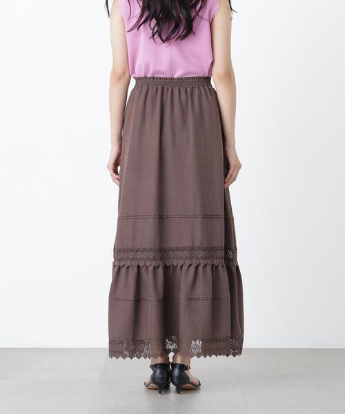 N.（N. Natural Beauty Basic）（エヌエヌナチュラルビューティーベーシック）の「切替レーススカート（スカート・レディース・ブラウン/オフホワイト・ﾌﾘ-）」の19枚目の写真