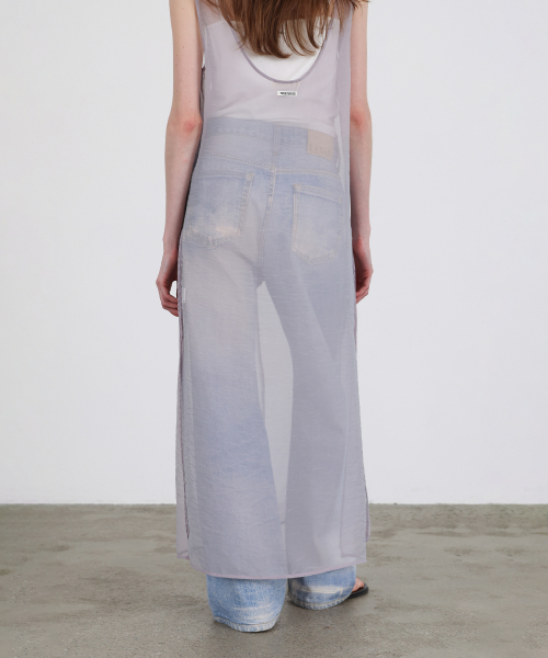 LEVAR(レバー)の「Sheer Layered Maxi Dress - Lilac Grey(ワンピース・レディース・ライラック・FREE)」の3枚目の写真