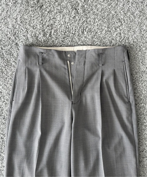 KAIKO(カイコー)の「KAIKO Wool wide slacks(スラックス・メンズ・チェック/グレー系その他/ストライプ・2/1)」の9枚目の写真