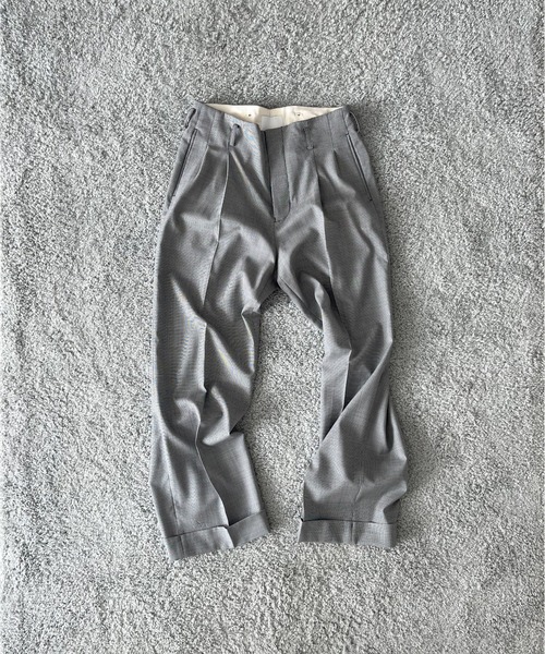 KAIKO(カイコー)の「KAIKO Wool wide slacks(スラックス・メンズ・チェック/グレー系その他/ストライプ・2/1)」の11枚目の写真