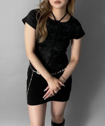 【jiasecond.】ウォッシュライクTシャツ / トップス カットソー Tシャツ コンパクト シャーリング リボン ホワイト グレー ブラック ZOZOTOWN限定