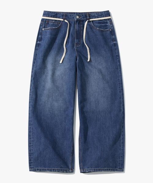 SUARE(スアレ)の「ニットストリングワイドデニムパンツ(デニムパンツ・メンズ・インディゴブルー・MEDIUM/LARGE/X-LARGE)」の5枚目の写真