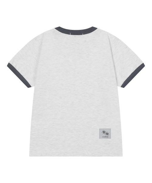 COIRIS(コイリス)の「ホタルレタリング配色リンガー半袖Tシャツ(2カラー)(Tシャツ/カットソー・レディース・ライトグレー/ネイビー・FREE)」の4枚目の写真