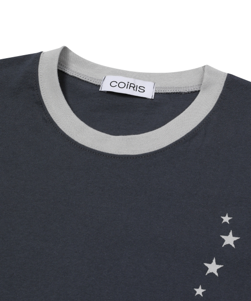 COIRIS(コイリス)の「ホタルレタリング配色リンガー半袖Tシャツ(2カラー)(Tシャツ/カットソー・レディース・ライトグレー/ネイビー・FREE)」の11枚目の写真
