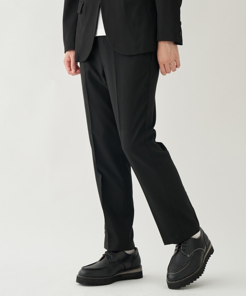 MAGASIN DE MODE TOOLS(マガジンデモードトゥールズ)の「【MAGASIN DE MODE TOOLS】杢トロバックシャーリングパンツ MZJ(その他パンツ・メンズ・ブラック/チャコールグレー/ネイビー・M/L/LL)」の2枚目の写真