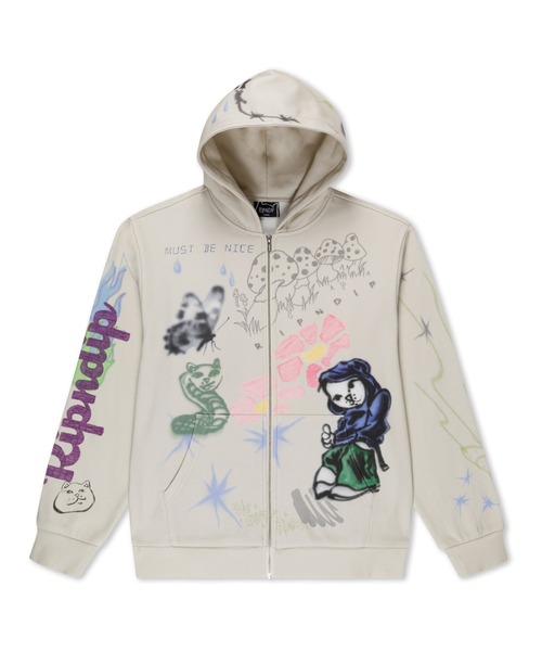 RIPNDIP（リップンディップ）の「GOOSEBUMPS ZIP HOODIE（パーカー・メンズ・アイボリー・MEDIUM/LARGE）」の2枚目の写真