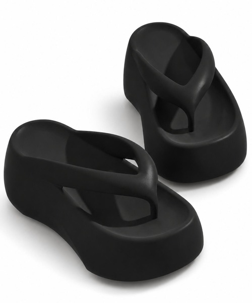 SORENA(ソレナ)の「厚底トングサンダル(サンダル・レディース・グレイッシュベージュ/ブラック・LARGE/MEDIUM/SMALL)」の3枚目の写真