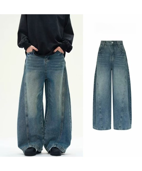 NEW GENTLEMAN（ニュージェントルマン）の「ナイジェルデニム ワイドバギー バルーンパンツ（デニムパンツ・メンズ・ブルー・M/S/L）」の8枚目の写真