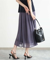 [洗える]ジオメトリック柄シフォンスカート