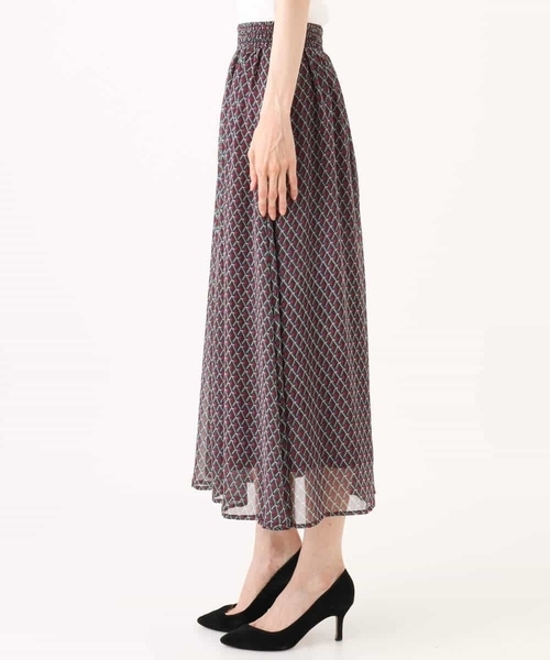 MK MICHEL KLEIN（エムケーミッシェルクラン）の「[洗える]ジオメトリック柄シフォンスカート（スカート・レディース・グリーン/ブルー・38）」の18枚目の写真