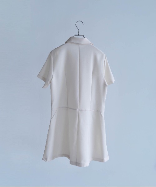Carmelo(カーメロ)の「Polo Zip Mini Flare OP / ハーフジップフレアミニワンピース(ワンピース・レディース・アイボリー/ブラック・FREE)」の4枚目の写真